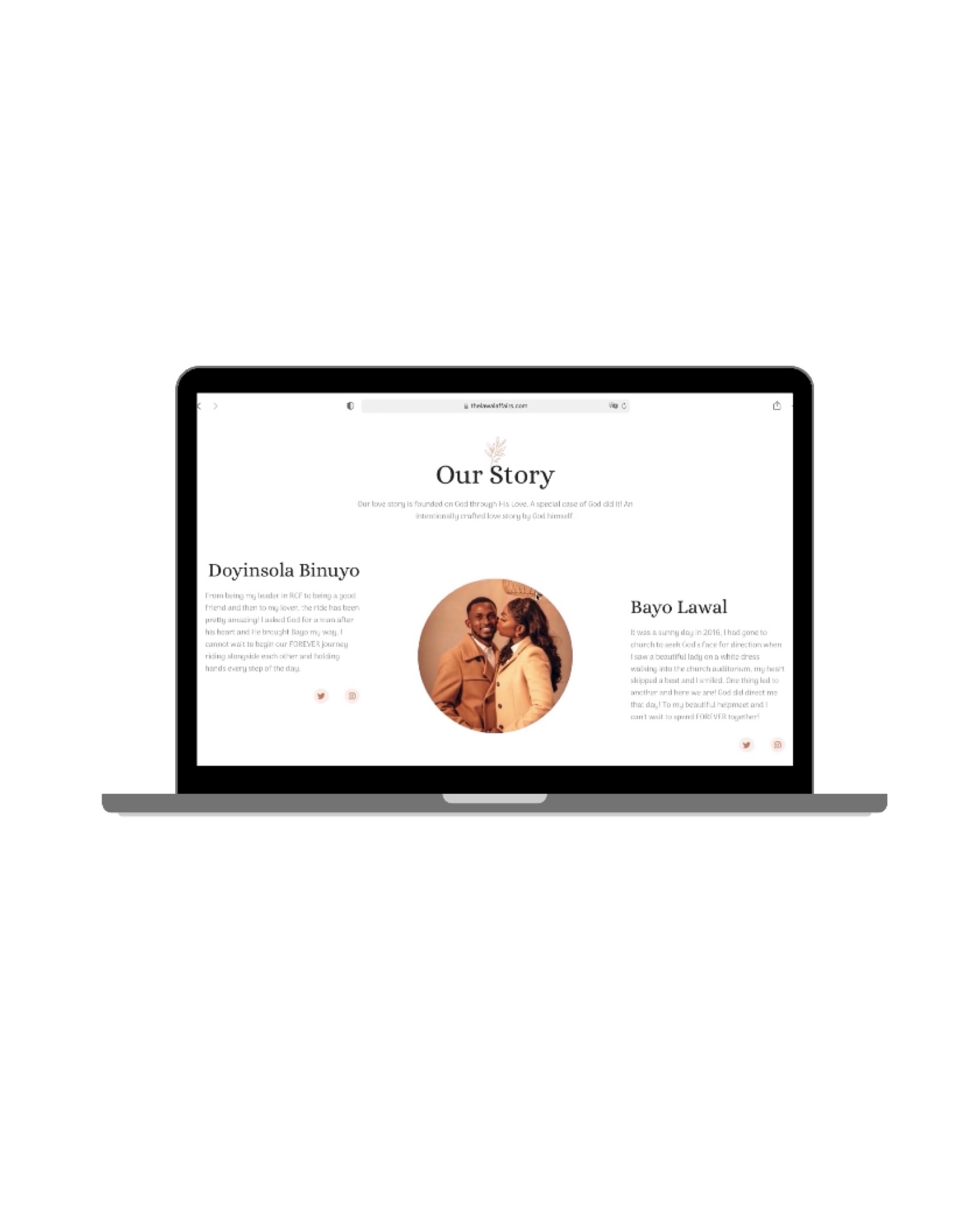 Personalized wedding website
